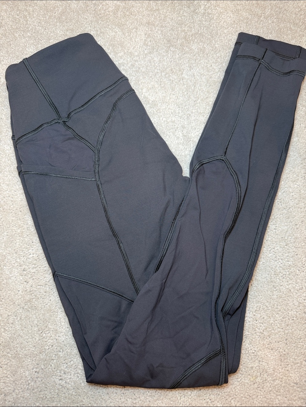 lululemon athletica Black Sculpting Leggings with Panel Stitching